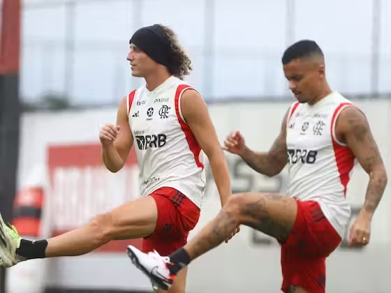 David Luiz e Allan em treino / Divulgação